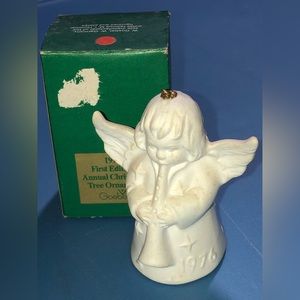Goebel Angel Bell W/Horn White 1976 First Edition